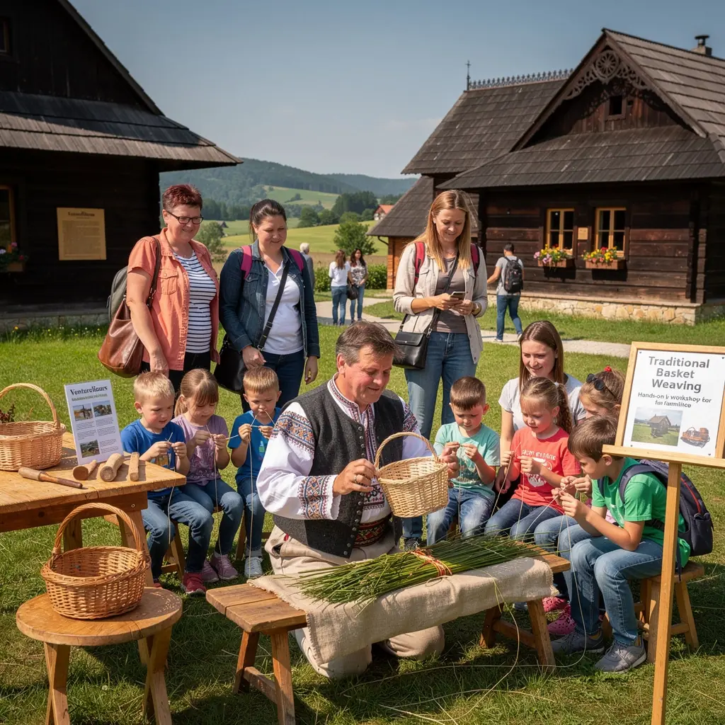 A picturesque view of a historic street in Slovakia, showcasing charming architecture and cobblestone pathways.